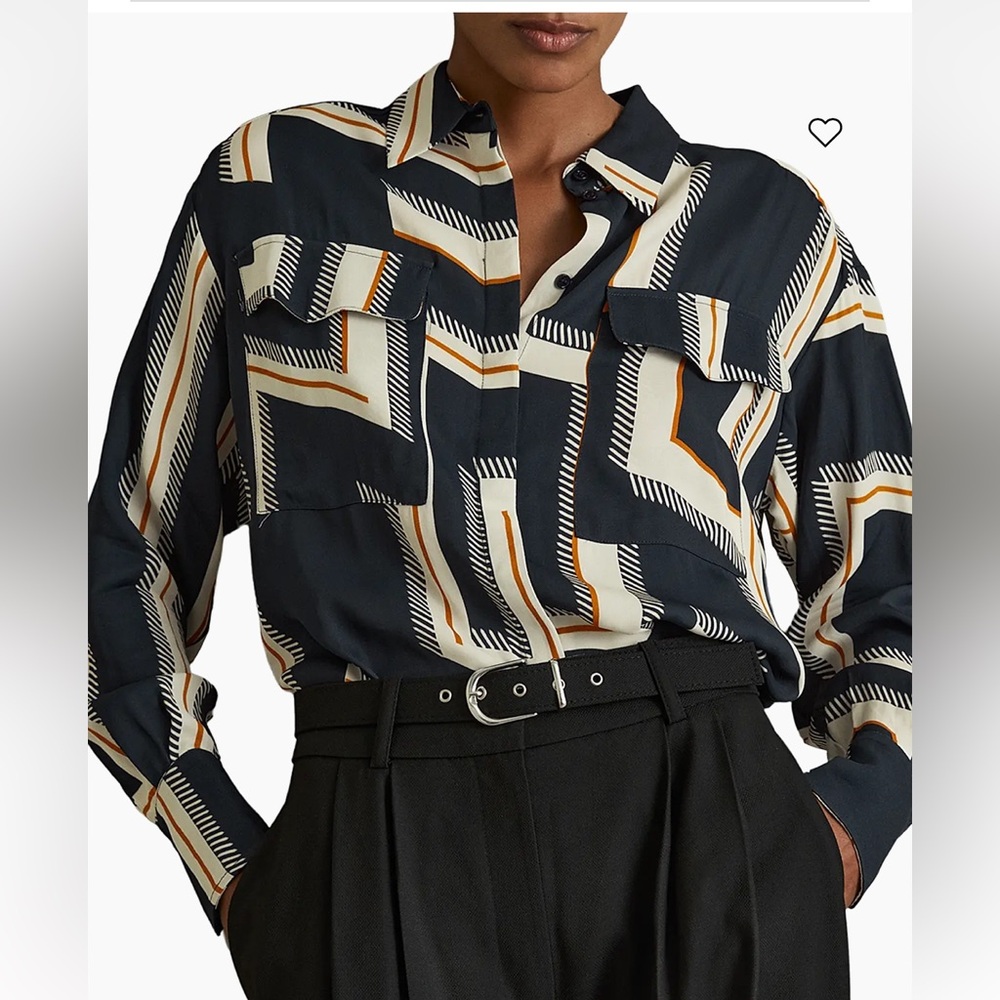 NWT Reiss Isadora Button Front Shirt (Size 8)